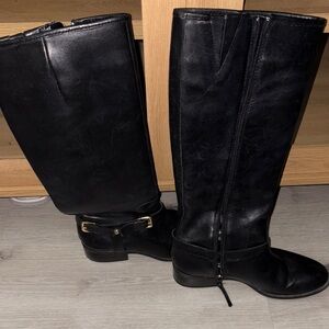 Ralph Lauren Black Leather Knee-High Boots